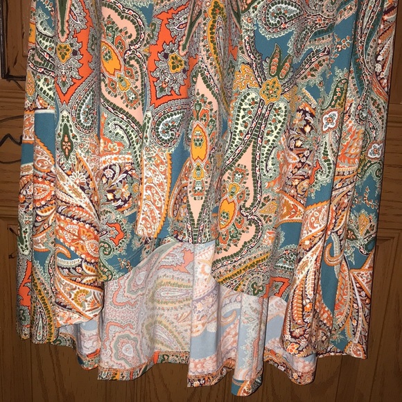 World Unity Matisse Paisley Print Embroidered Sleeveless High Low Dress - Picture 11 of 16